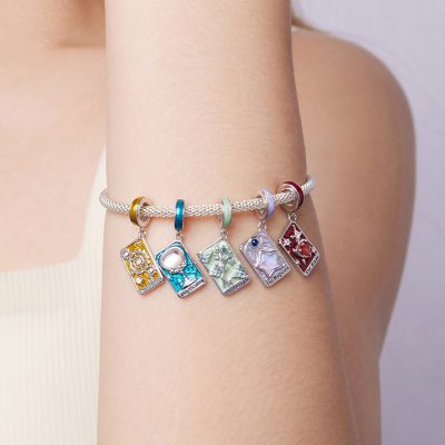 Hạt Charm Bạc Nữ đính đá CZ Bài Tarot Cổ điển Amina LILI 173839 3
