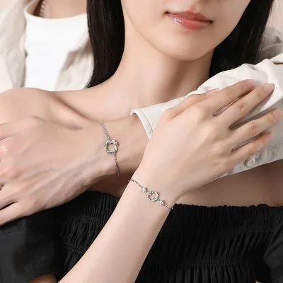Lắc Tay Bạc Cặp đôi đính đá CZ Cây Sồi Lainey LILI 171915 2
