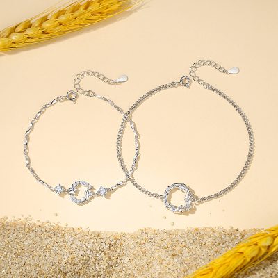 Lắc Tay Bạc Cặp đôi đính đá CZ Cây Sồi Lainey LILI 171915 3