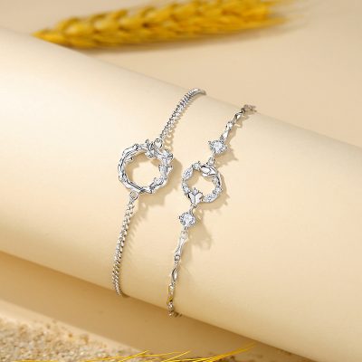 Lắc Tay Bạc Cặp đôi đính đá CZ Cây Sồi Lainey LILI 171915 5