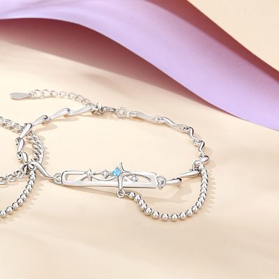 Lắc Tay Bạc Cặp đôi đính đá CZ Bầu Trời Sao Emilia LILI 172150 2