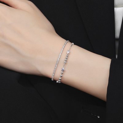 Lắc Tay Bạc Nữ 2 Tầng Ngôi Sao Madeline LILI 172444 2