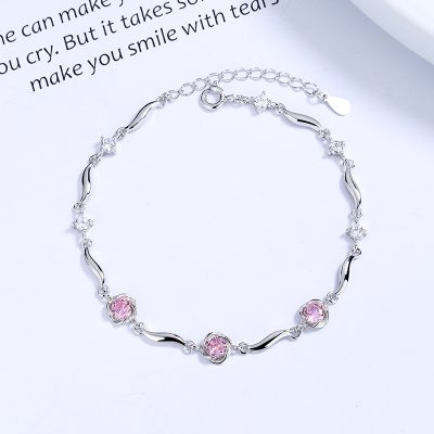 Lắc Tay Bạc Nữ đính đá CZ Cỏ 4 Lá Isabelle LILI 172465 4