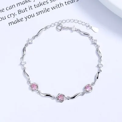 Lắc Tay Bạc Nữ đính đá CZ Cỏ 4 Lá Isabelle LILI 172465 4