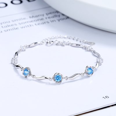 Lắc Tay Bạc Nữ đính đá CZ Cỏ 4 Lá Isabelle LILI 172465 5