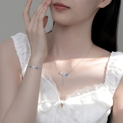 Lắc Tay Bạc Nữ đính đá CZ đuôi Cá Mặt Trăng Naomi LILI 172161 3