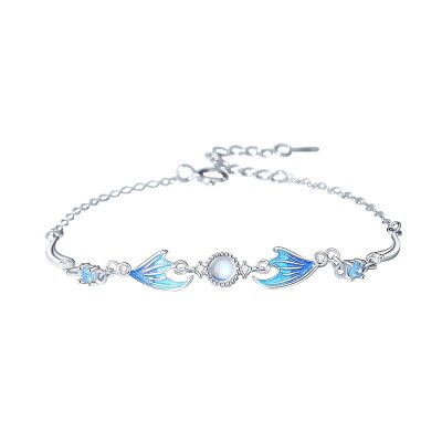 Lắc Tay Bạc Nữ đính đá CZ đuôi Cá Mặt Trăng Naomi LILI 172161 5