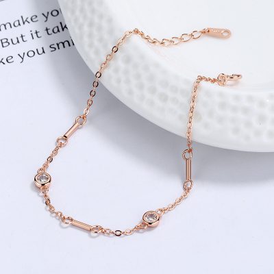 Lắc Tay Bạc Nữ đính đá CZ Hạt Tròn Wrenley LILI 172486 1