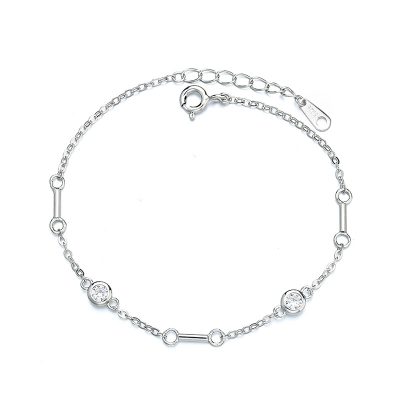 Lắc Tay Bạc Nữ đính đá CZ Hạt Tròn Wrenley LILI 172486 3