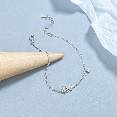 Lắc Tay Bạc Nữ đính đá CZ Hoa Hồng Tình Yêu Rachel LILI 173568 1
