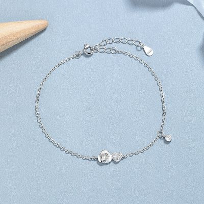 Lắc Tay Bạc Nữ đính đá CZ Hoa Hồng Tình Yêu Rachel LILI 173568 4