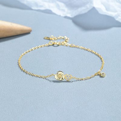 Lắc Tay Bạc Nữ đính đá CZ Hoa Hồng Tình Yêu Rachel LILI 173568 5
