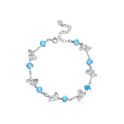 Lắc Tay Bạc Nữ đính đá CZ Lá Bạch Quả Harmony LILI 172506 3