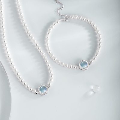 Lắc Tay Bạc Nữ đính đá CZ, Ngọc Trai Trái Tim Của Biển Jolie LILI 173989 3