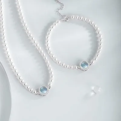 Lắc Tay Bạc Nữ đính đá CZ, Ngọc Trai Trái Tim Của Biển Jolie LILI 173989 3