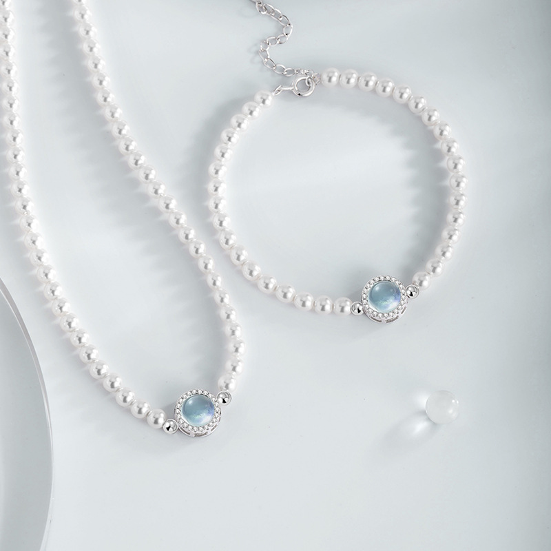 Lắc Tay Bạc Nữ đính đá CZ, Ngọc Trai Trái Tim Của Biển Jolie LILI 173989 3