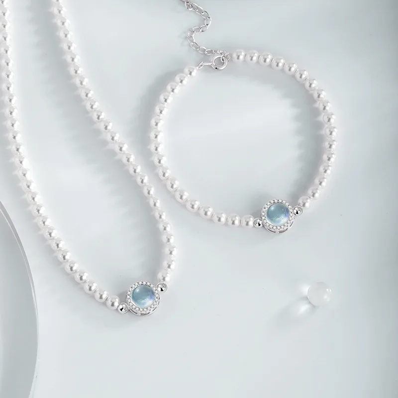 Lắc Tay Bạc Nữ đính đá CZ, Ngọc Trai Trái Tim Của Biển Jolie LILI 173989 3
