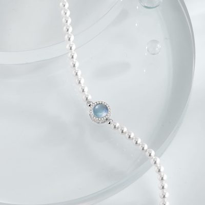 Lắc Tay Bạc Nữ đính đá CZ, Ngọc Trai Trái Tim Của Biển Jolie LILI 173989 4