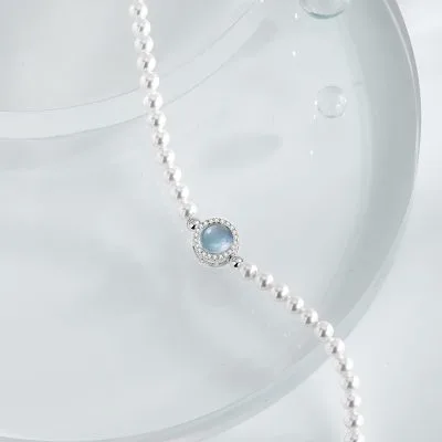 Lắc Tay Bạc Nữ đính đá CZ, Ngọc Trai Trái Tim Của Biển Jolie LILI 173989 4