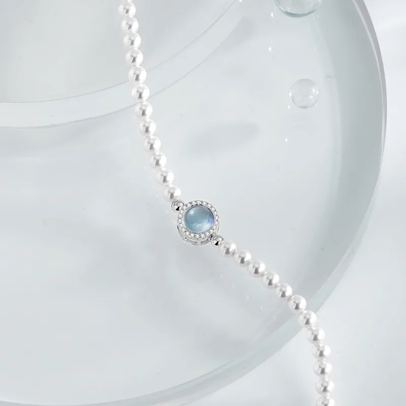 Lắc Tay Bạc Nữ đính đá CZ, Ngọc Trai Trái Tim Của Biển Jolie LILI 173989 4