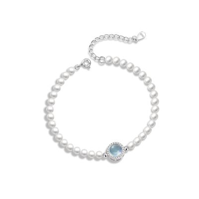 Lắc Tay Bạc Nữ đính đá CZ, Ngọc Trai Trái Tim Của Biển Jolie LILI 173989 5