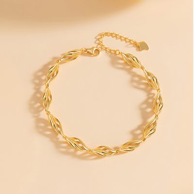 Lắc Tay Bạc Nữ Trơn Dạng Xoắn Elizabeth LILI 172224 3