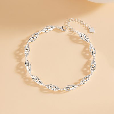 Lắc Tay Bạc Nữ Trơn Dạng Xoắn Elizabeth LILI 172224 4