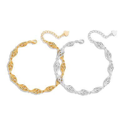 Lắc Tay Bạc Nữ Trơn Dạng Xoắn Elizabeth LILI 172224 5