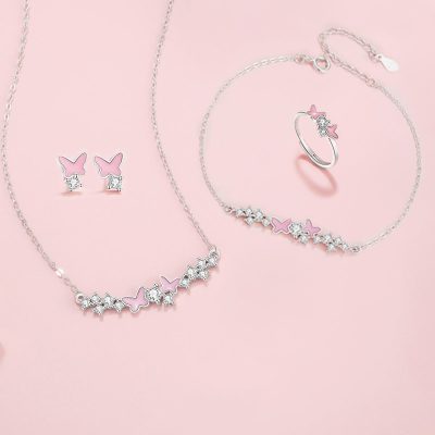 Nhẫn Bạc Nữ Dạ Quang đính đá CZ Hồ điệp Journee LILI 174553 1