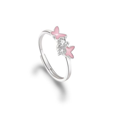 Nhẫn Bạc Nữ Dạ Quang đính đá CZ Hồ điệp Journee LILI 174553 4
