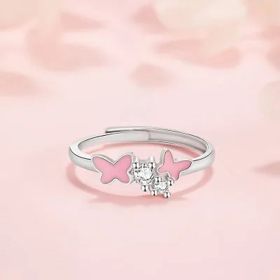 Nhẫn Bạc Nữ Dạ Quang đính đá CZ Hồ điệp Journee LILI 174553 5