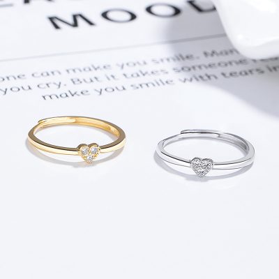 Nhẫn Bạc Nữ đính đá CZ Dạng Mảnh Trái Tim Samira LILI 172677 1