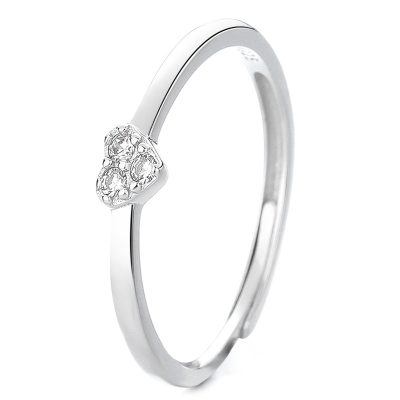 Nhẫn Bạc Nữ đính đá CZ Dạng Mảnh Trái Tim Samira LILI 172677 3