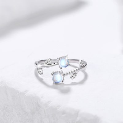 Nhẫn Bạc Nữ đính đá CZ Hình Cành Hoa Evie LILI 174489 1