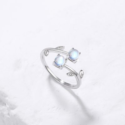 Nhẫn Bạc Nữ đính đá CZ Hình Cành Hoa Evie LILI 174489 3