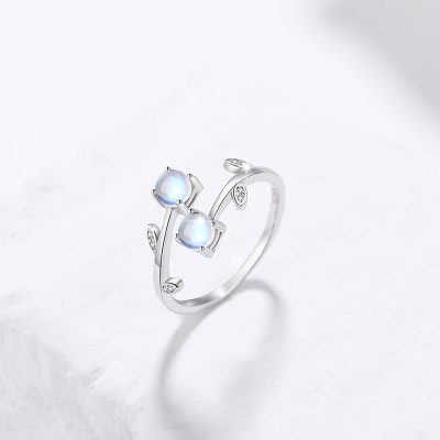 Nhẫn Bạc Nữ đính đá CZ Hình Cành Hoa Evie LILI 174489 4