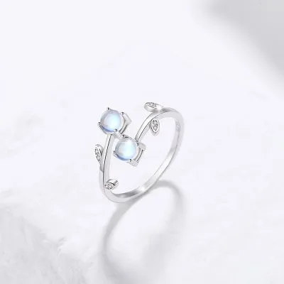 Nhẫn Bạc Nữ đính đá CZ Hình Cành Hoa Evie LILI 174489 4