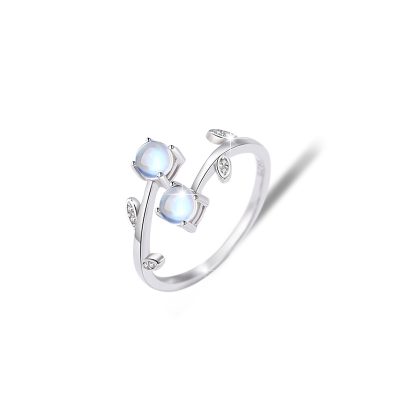 Nhẫn Bạc Nữ đính đá CZ Hình Cành Hoa Evie LILI 174489 5