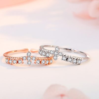 Nhẫn Bạc Nữ đính đá CZ Hình Cỏ 4 Lá Keilani LILI 172656 2