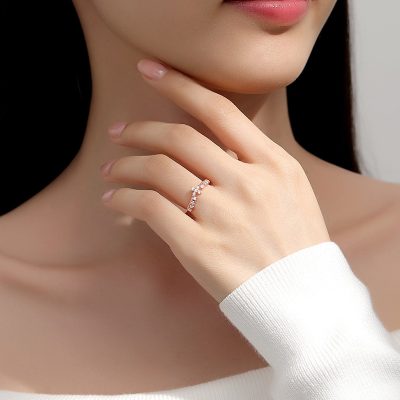 Nhẫn Bạc Nữ đính đá CZ Hình Cỏ 4 Lá Keilani LILI 172656 4