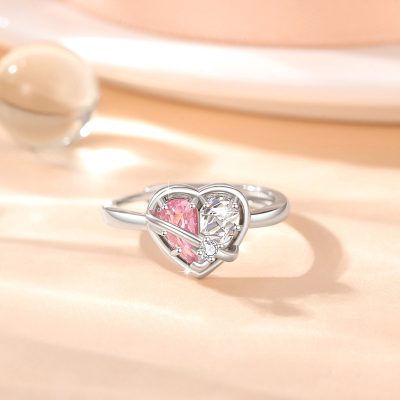 Nhẫn Bạc Nữ đính đá CZ Hình Trái Tim Alessia LILI 174535 1