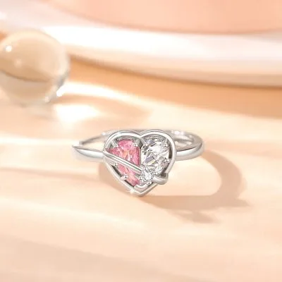 Nhẫn Bạc Nữ đính đá CZ Hình Trái Tim Alessia LILI 174535 1