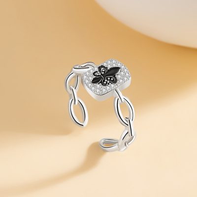 Nhẫn Bạc Nữ đính đá CZ Mặt Vuông Angela LILI 174498 3