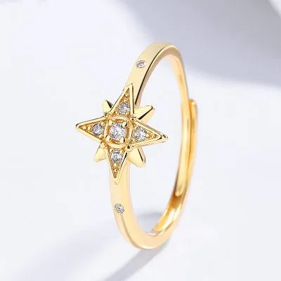 Nhẫn Bạc Nữ đính đá CZ Ngôi Sao 8 Cánh Natasha LILI 174026 2