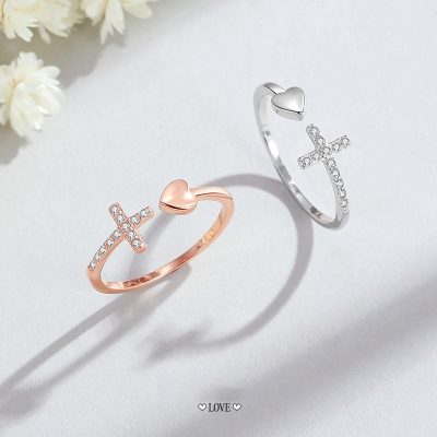 Nhẫn Bạc Nữ đính đá CZ Trái Tim Louisa LILI 172640 1