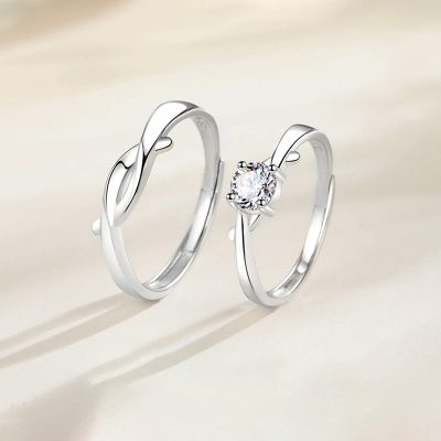 Nhẫn Cặp đôi Bạc đính Kim Cương Moissanite Vô Cực Yasmin LILI 174015 2