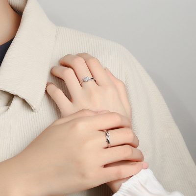 Nhẫn Cặp đôi Bạc đính Kim Cương Moissanite Vô Cực Yasmin LILI 174015 5