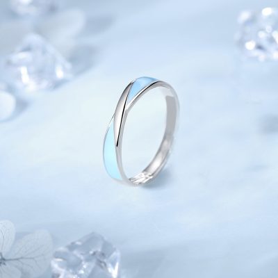 Nhẫn đôi Bạc Dạ Quang đính đá CZ Hồ điệp Genesis LILI 172543 6