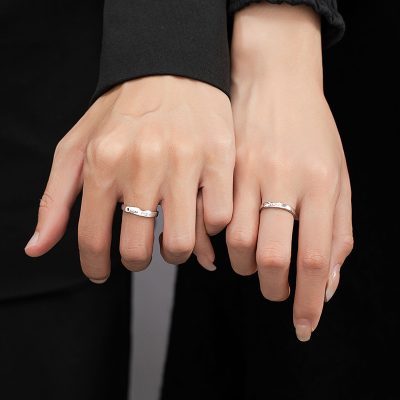 Nhẫn đôi Bạc đính đá CZ Cách Điệu My Love LILI 172591 2