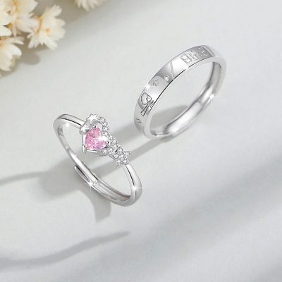 Nhẫn đôi Bạc đính đá CZ Hoàng Tử Bé Và Hoa Hồng Joelle LILI 173997 1